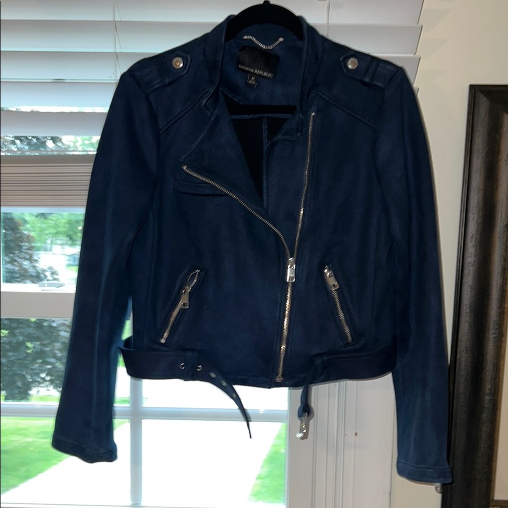 Banana RepublicWomen's Dark Blue Faux Suede Jacket